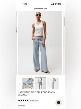 Pistola Denim Wide-Leg Light Wash Jeans